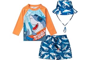 BTPEIHTD Kids Swimsuit Boys Rash Guard Swim Trunks UPF 50+ Fishing Surfing Beach Bathing Suit Quick Dry Toddler Swimwear Set