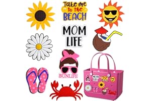 Alaxciax Pearls Daisy Flower Charms for Bogg Bag, Singer Charms for Bogg Bag, Beach Bag Charms for Simply Southern Bogg Bag Inserts Charms Accessories for Rubber Beach Bag