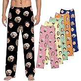 Custom Pajamas Pants With Photo, Personalized Pajamas Pants For Men Women, Funny Face Lounging Pj Bottoms, Customized Pjs Gifts For Him Her Dad Mom Husband Wife BF GF Birthday Christmas Valentines