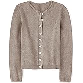 ZDC Girls Button Down Cardigan Sweaters Kids Long Sleeve Fall Winter Soft Knit Casual Sweater Tops