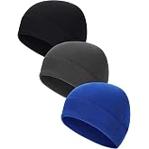 3 Pieces Winter Warm Skull Cap Soft Fleece Beanie Hat Thick Windproof Watch Cap Skiing Outdoor Warm Colored for Men Women
