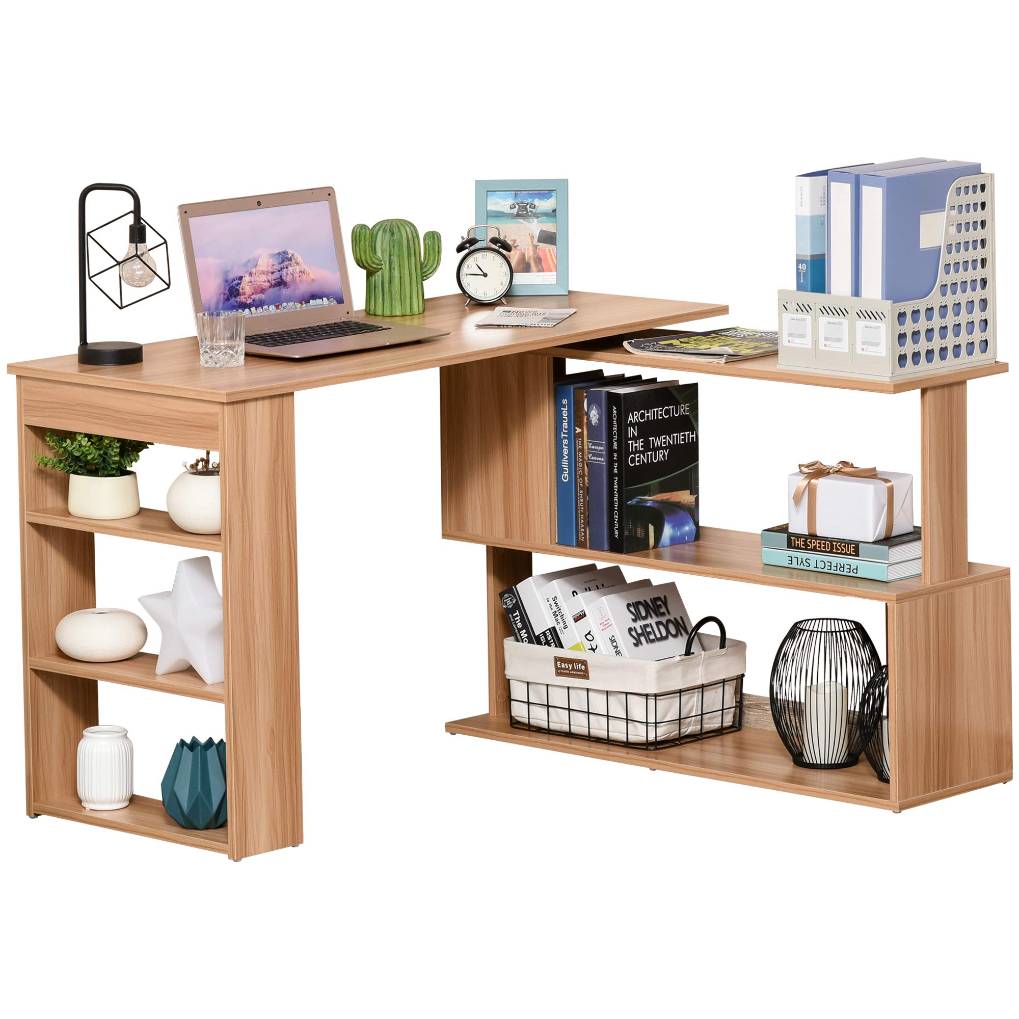 Buy 360° Rotating Home Office Desk L Shaped Corner Computer Desk