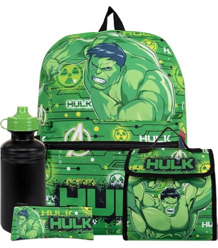 Marvel Hulk Backpack - Boys Backpack for School | Cool Backpack & School Bag - Backpack for School, Daycare & Travel with Padded Straps, Roomy Zip Compartment & Top Handle