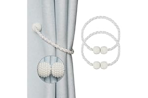 Nieffeiy Magnetic Curtain Tiebacks Convenient Curtains Drape Ties Backs Weave Rope Curtain Holdbacks for Outdoor Window Draperies