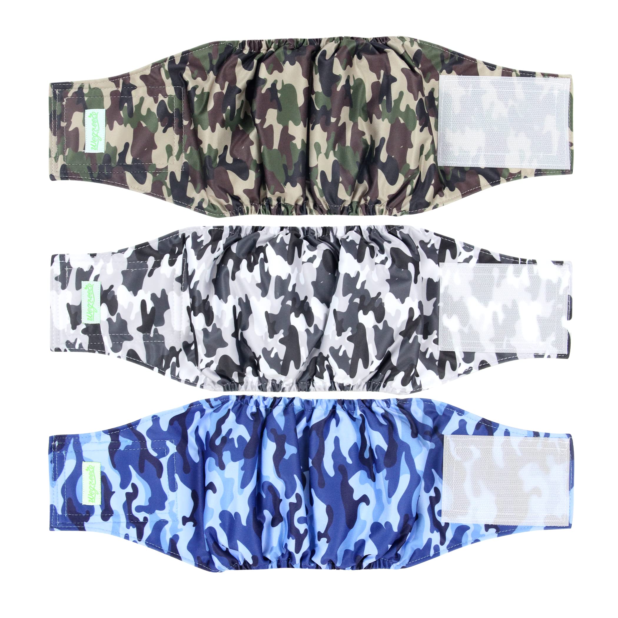 Photo 1 of wegreeco Washable Male Dog Diapers (Pack of 3) - Washable Male Dog Belly Wrap (Camo, XXL)