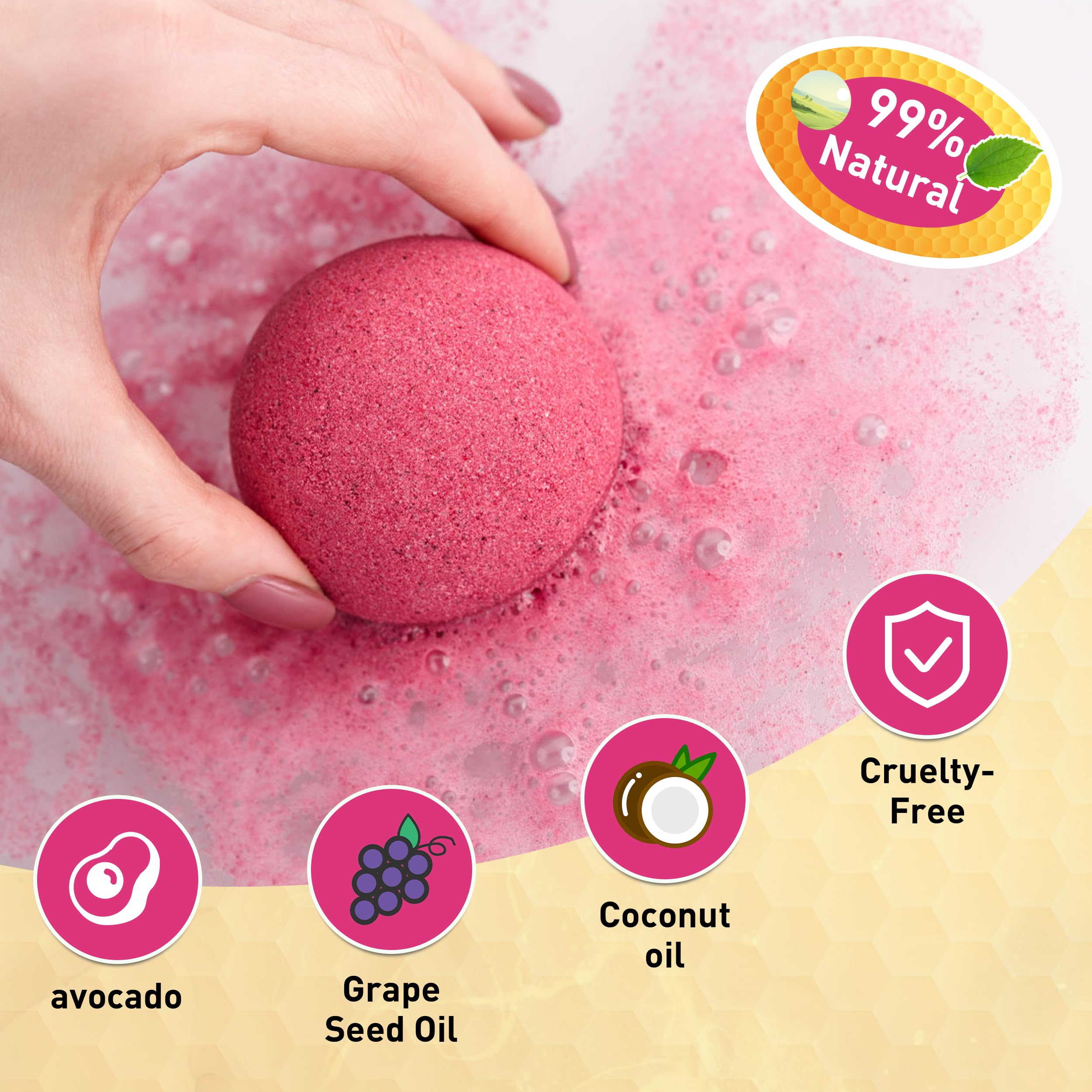 48 Natural & Organic Bath Bombs for Women and Kids, Rich in Essential Oils, Relaxation and Stress Relief, BathBombs Gift Set for Mothers Day, Christmas, Valentines Day & Birthday