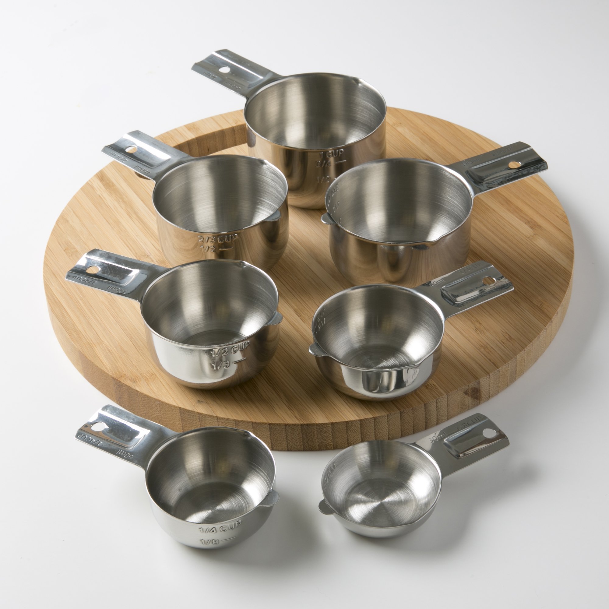 Measuring Cups 7 Piece with New 1/8 cup (Coffee Scoop) by KitchenMade