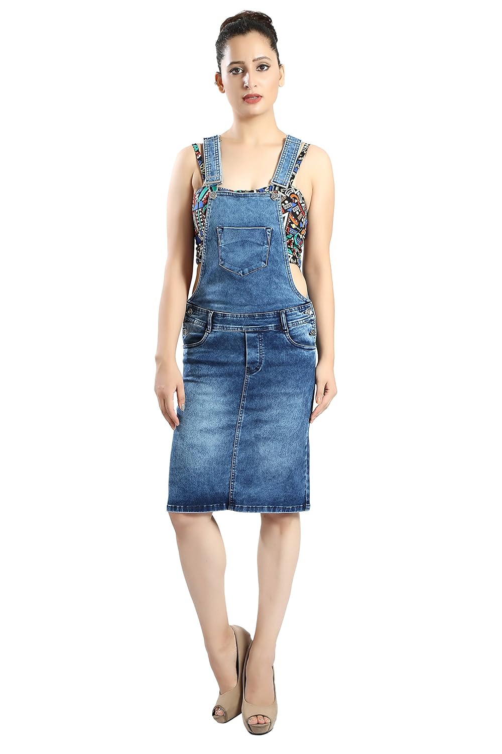 dungaree pencil skirt