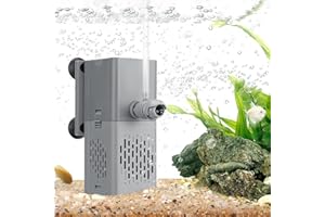 CHERLAM Submersible Aquarium Filter, 7W Internal Aquarium Filter, 3 Stages Adjustable Fish Tank Filter Water Pump for Tank, Aquarium, Statuary, Hydroponics (135GPH,for 8-12 Gallon)