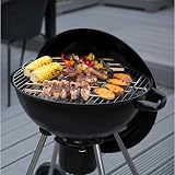 George Foreman Portable Charcoal BBQ Round Kettle 47.5 cm Grill with Wheel Stand view 6