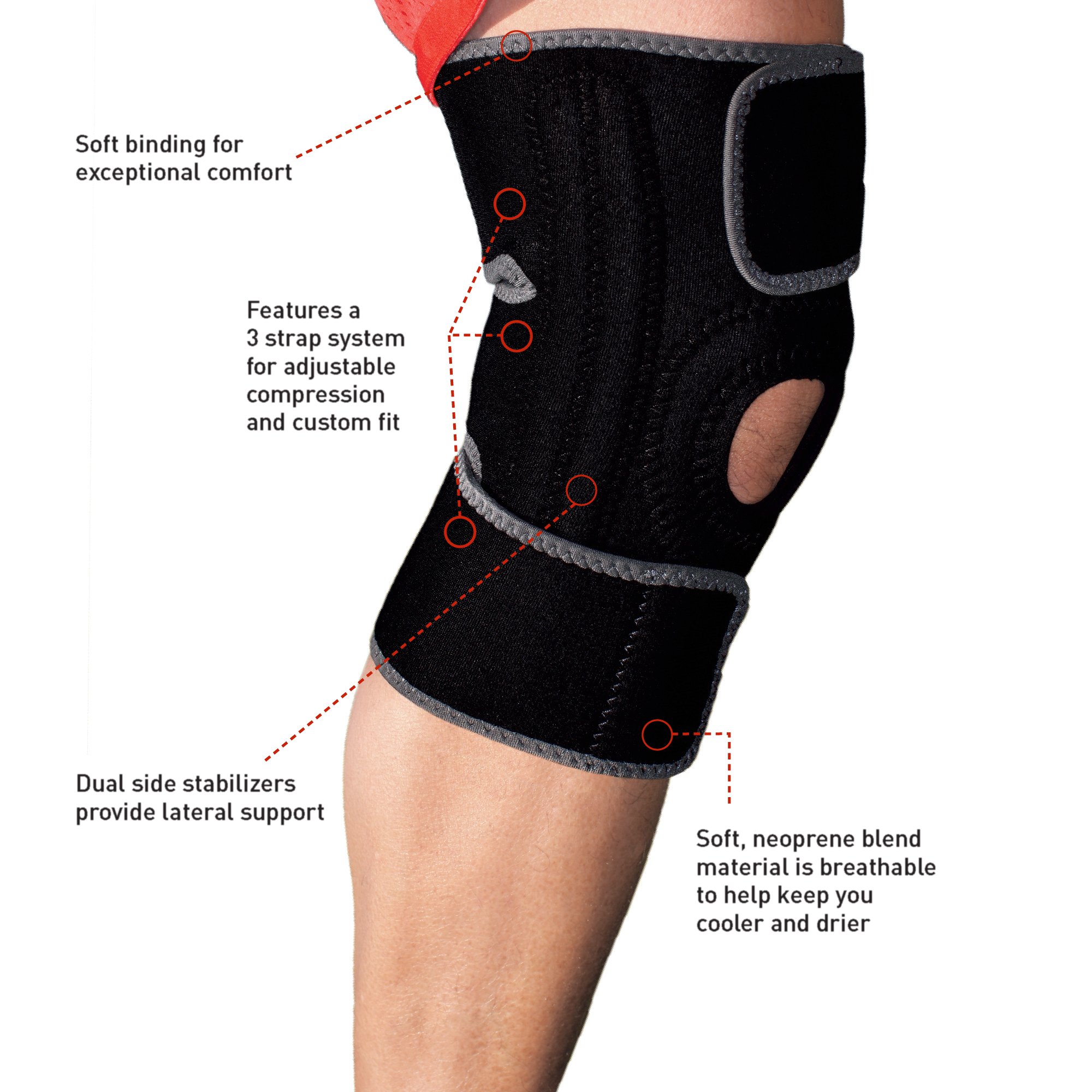 ACE Brand Knee Brace with Dual Side Stabilizers, America's Most Trusted