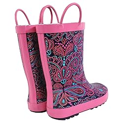 Hudson Baby Kids Rain Boots, Paisley Punch, 6 US