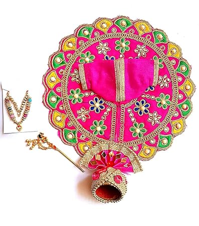 Laddu Gopal Dress zari Crown Dress Size 4 No