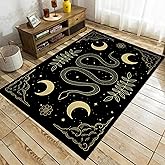 Osimiccp Snake Rug for Living Room,3'x5' Non Slip Gothic Rugs for Bedroom,Black Cool Printed Carpet Home Decor