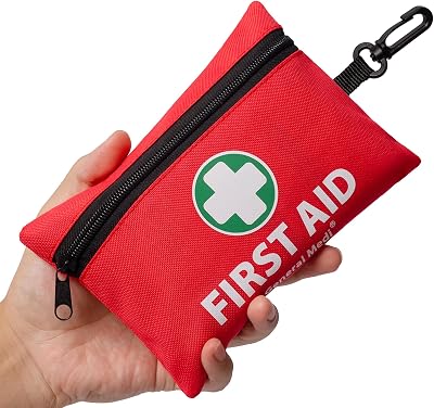 General Medi 110 Pieces Small First Aid Kit Red for Travel Home Office Vehicle