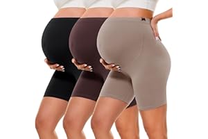 BONVIGOR Buttercloud Maternity Shorts Over The Belly- 5" Pregnancy Biker Shorts Lounge Yoga Pants
