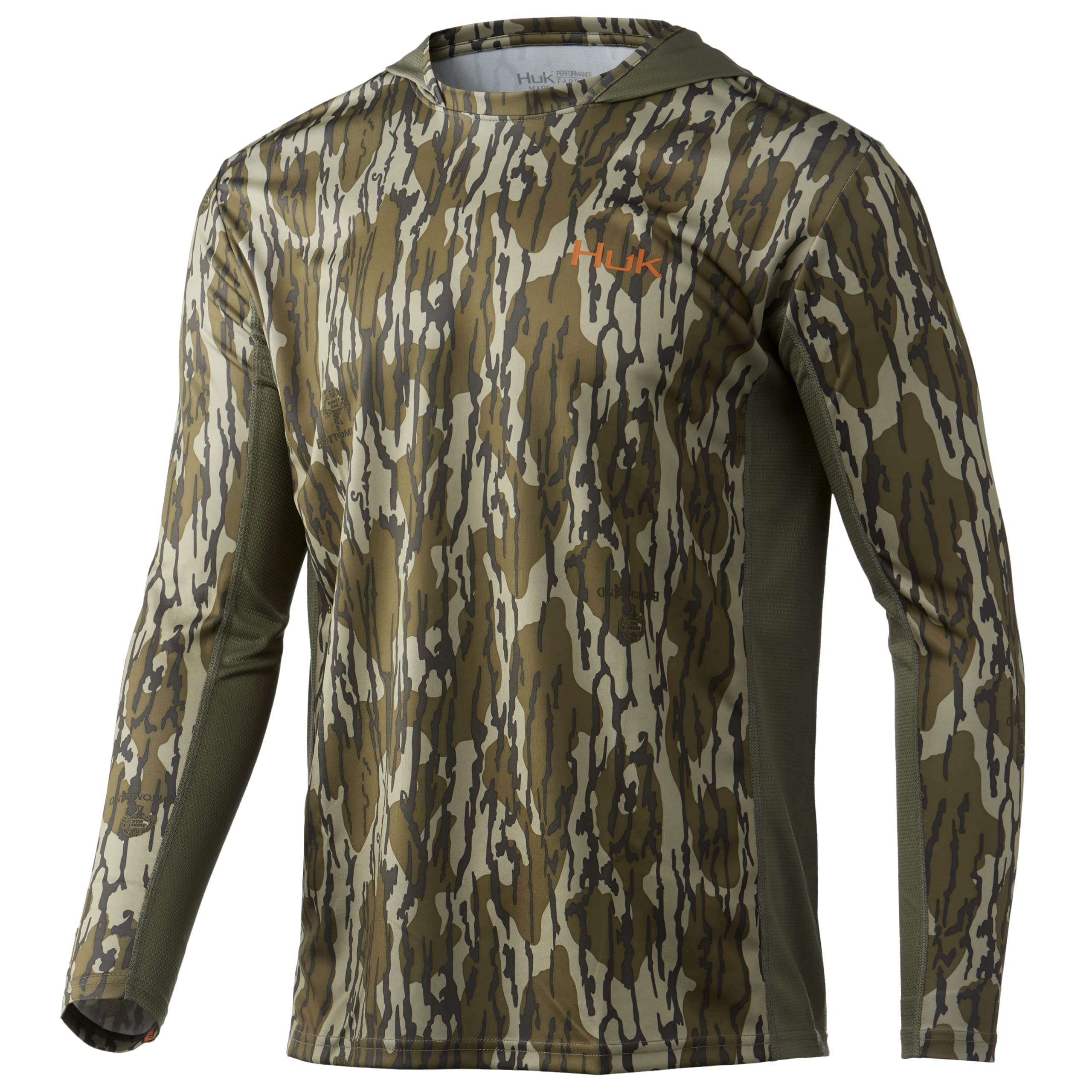 HUK mens Icon X Camo Hoodie |Upf 50+ Long-sleeve Fishing Shirt, Mossy Oak Bottomland, XX-Large Image
