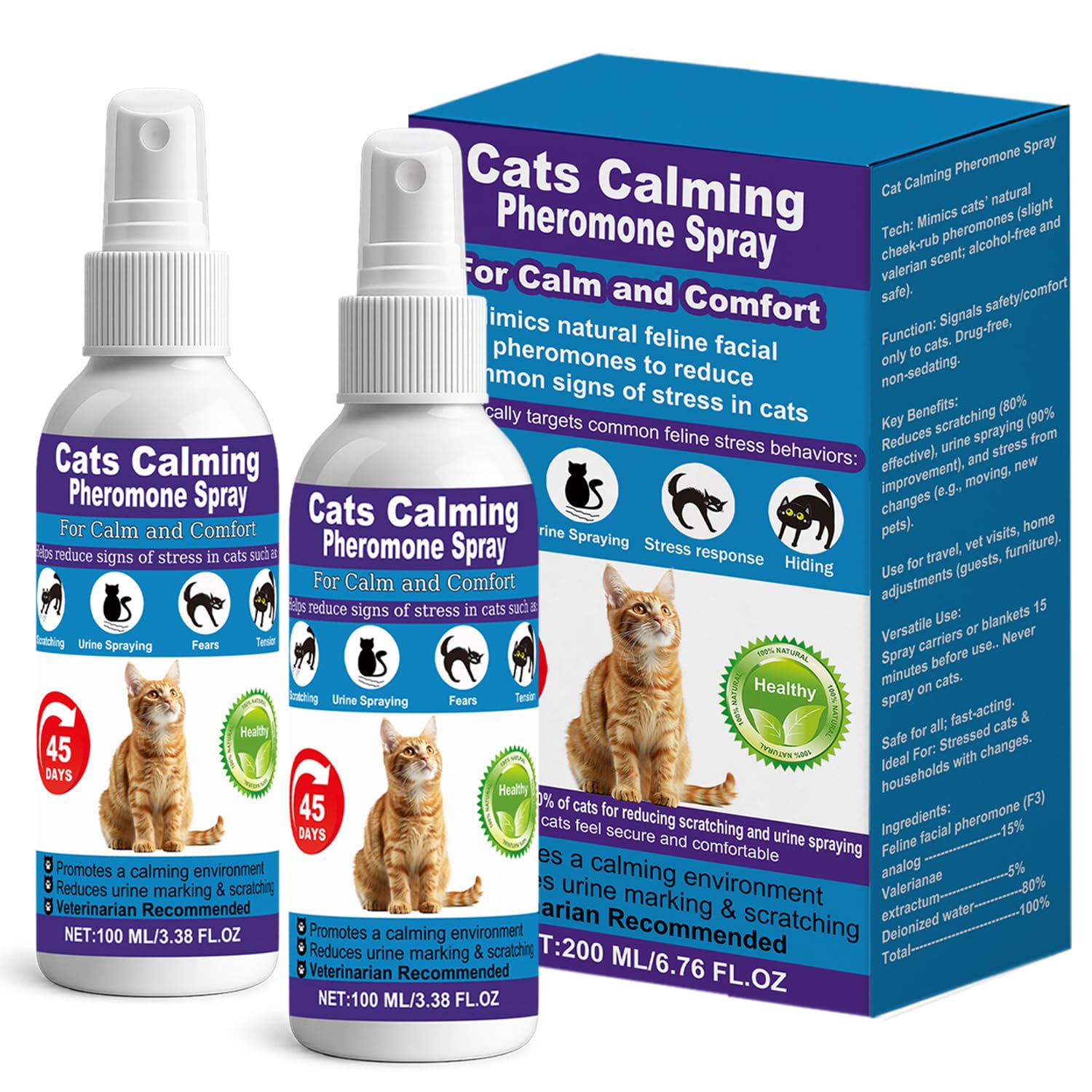 Photo 1 of ??????? ??????????Cat Calming Pheromone Spray for Stress & Anxiety Relief – Reduces Scratching, Urine Spraying, Hiding – Drug-Free & Vet Recommended – with F3 Facial Pheromone 6.76oz