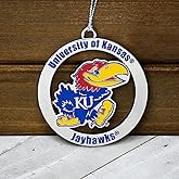 Fan Frenzy Gifts Kansas Jayhawks Officially Licensed Silver Ornament