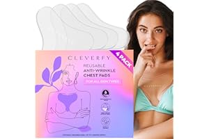 CLEVERFY Silicone Chest Wrinkle Pads for Décolleté - 4-Pack of T-Shape Reusable Anti-Wrinkle Patches