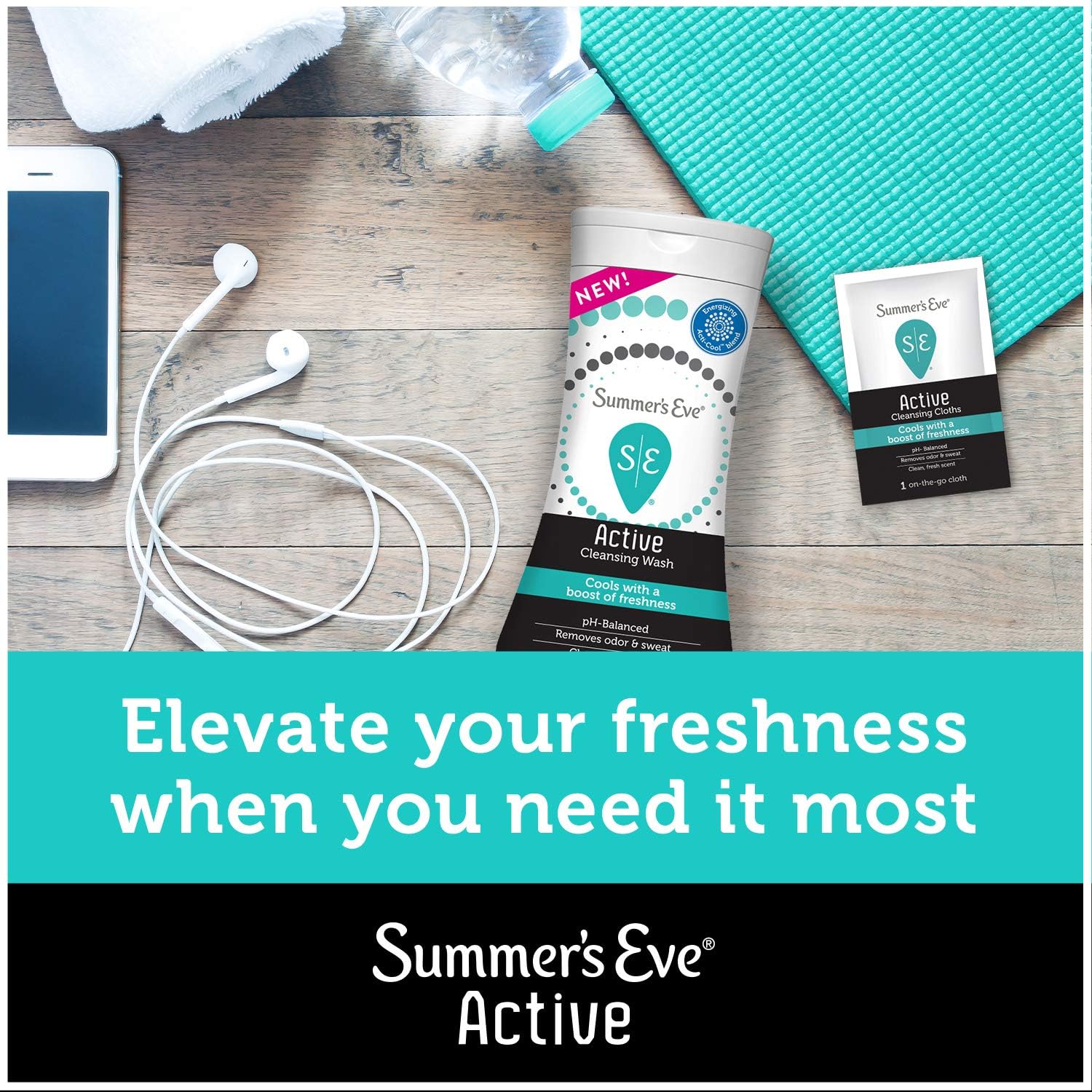 Summer's Eve Active Feminine Cleansing Wash, Cooling & Refreshing, 12 fl oz: Health & Personal Care