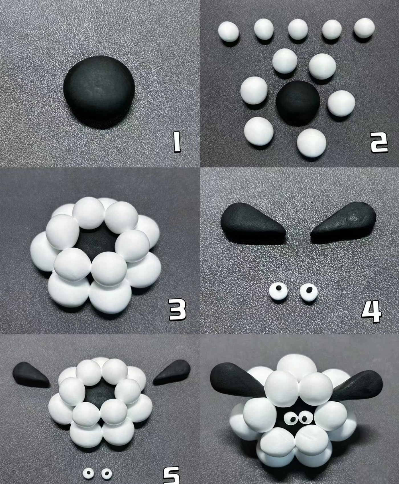 Wolwefa Air Dry Clay, 30 Packs Foam Clay, Soft Modeling Clay Super Light Weight Air Dry Clay Perfect for Arts Crafts - Black White Coffee