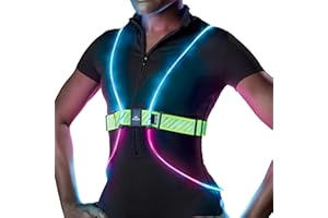 noxgear Tracer2 Multicolor Light Up and Reflective Running Vest | Rechargeable, Ultra-bright Running Lights for Runners