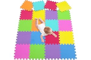 Meiqicool EVA Foam Puzzle Play Mat for Baby - Non Toxic Interlocking Soft Floor Tiles - Kids Toddler Infant Children Room and