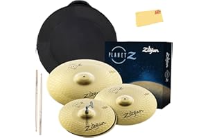 Zildjian Planet Z Complete Cymbal Pack Bundle with Cymbal Bag, Drumsticks, and Austin Bazaar Polishing Cloth