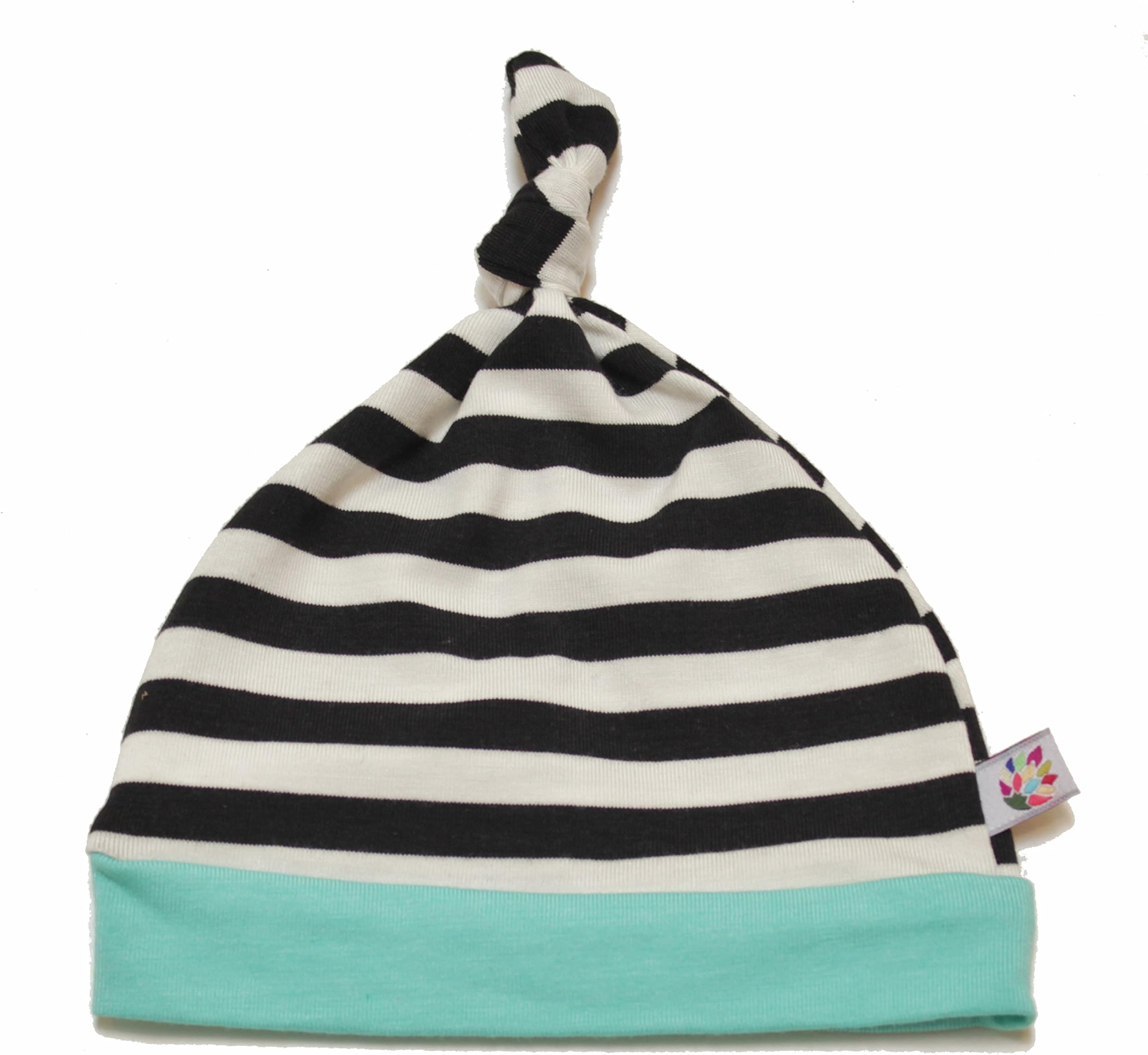 Westcoast Baby Black and White Stripe Bamboo Beanie Hat, Newborn 8-12lbs