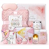 Joyliss Birthday Gifts for Women, 13PCS Unique Happy Birthday Gifts Basket for Mom Her Best Friend Sister Wife Girlfriend Coworker Bestie, Luxury Self Care Box Relaxing Spa Gifts Set (Rose)