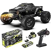 RIAARIO 1/10 Brushless RC Cars, Monster Truck, 50+ MPH, 4WD, Waterproof, Carbon Fiber, Black, Ages 8+