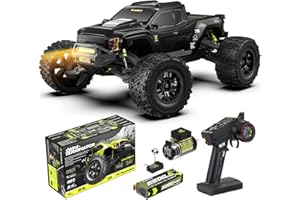 RIAARIO 1/10 Brushless RC Cars, Monster Truck, 50+ MPH, 4WD, Waterproof, Carbon Fiber, Black, Ages 8+