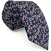 S&W SHLAX&WING Ties for Men Necktie Floral Green Red Elegant for Wedding Satin