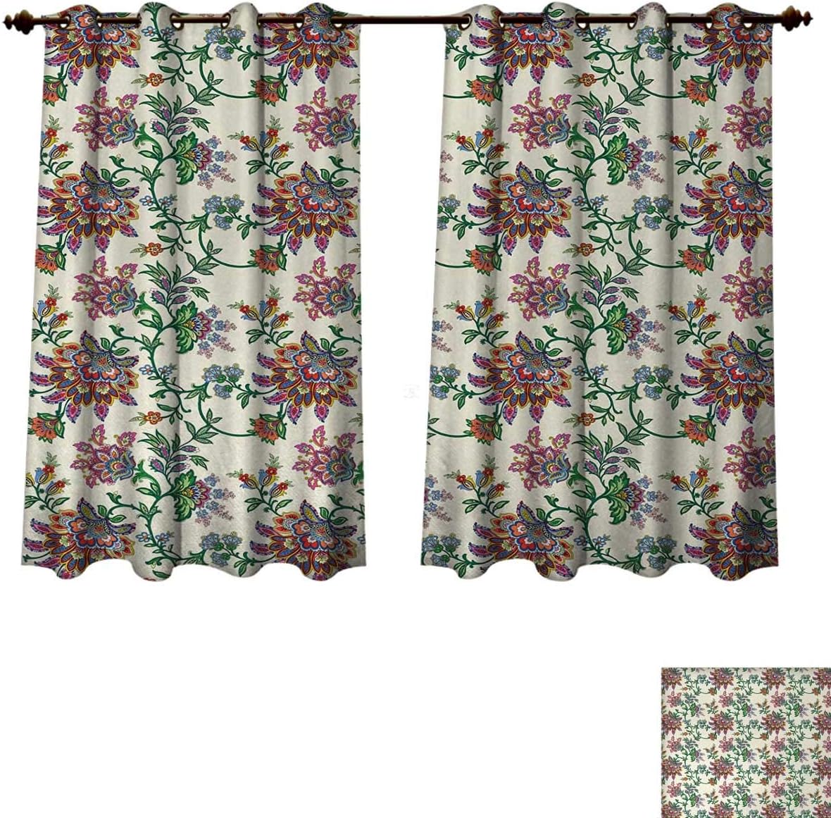 Anzhouqux Bohemian Blackout Curtains Panels for Bedroom Retro Colorful