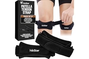 Hikster Patellar Tendon Strap 2 Pack Knee Support for Men & Women, Patella Band, Adjustable Jumpers Knee Strap, Patella Knee 