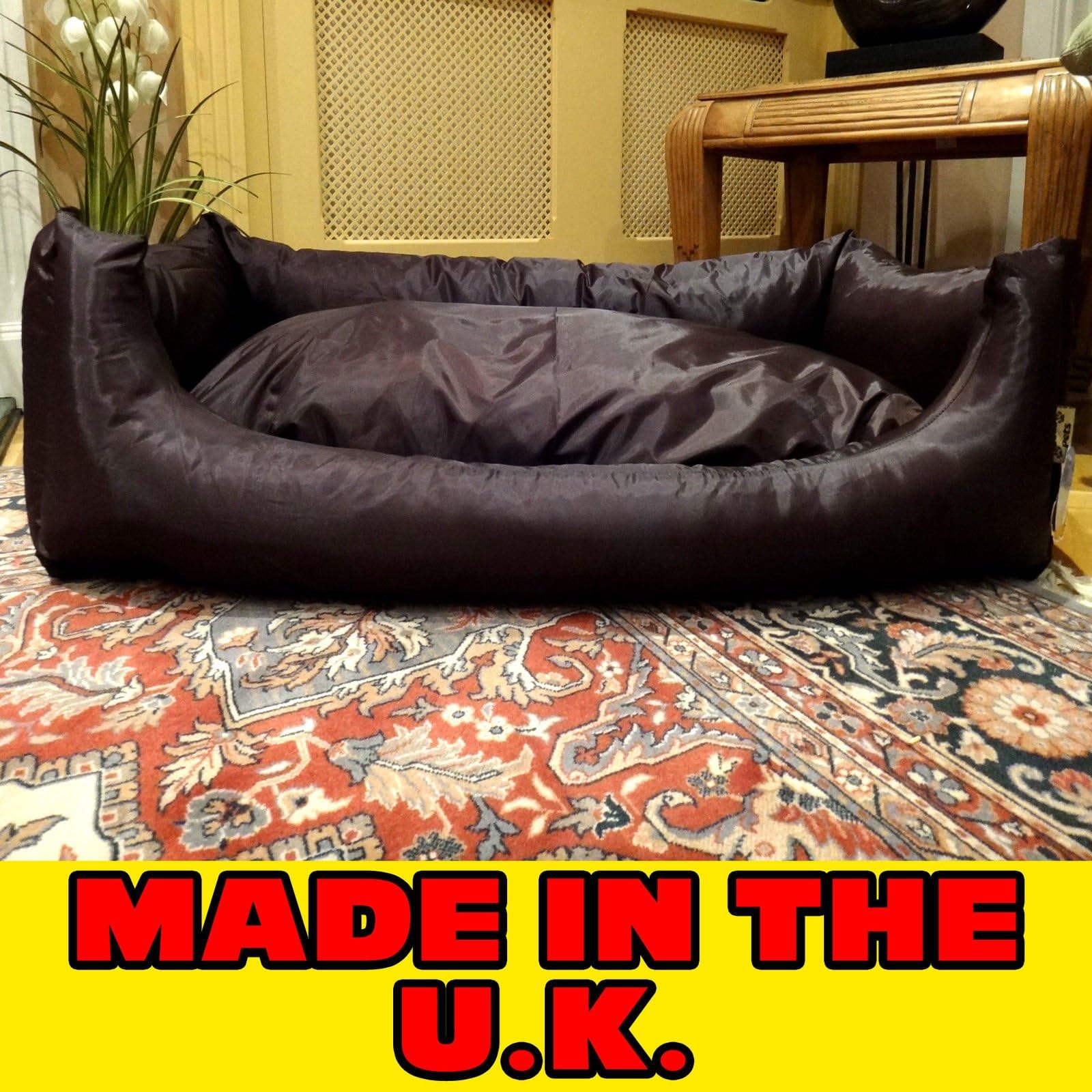 BROWN WATERPROOF EXTRA LARGE LUXURY DELUXE SOFT PET DOG BED SOFA FILLED CUSHION WARM