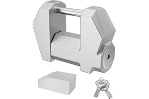 DEEAGLE Trailer Coupler Lock, Wide 1.2” Span, 1/4” Dia, Trailer Coupler Latch Lock, Coupler Wide Lock, Boat Trailer Locks for Towing Trailer Security, Sliver