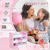 ZONEKIZ Kids Storage Unit Toy Box Organiser Bookshelf Pink Nine Baskets view 6