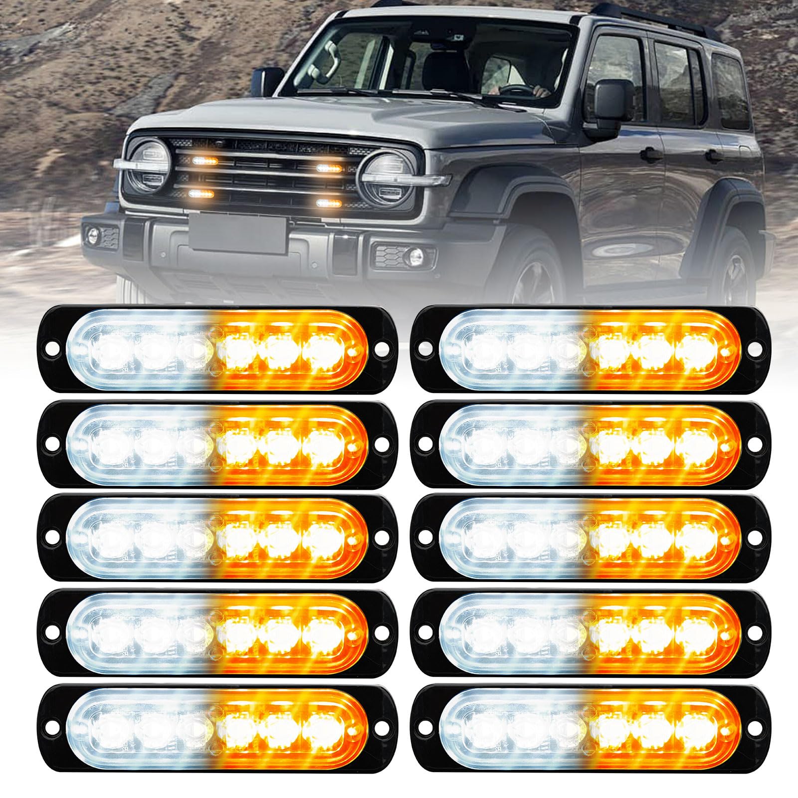 EEEKit 10PCS Car LED Emergency Strobe Lights