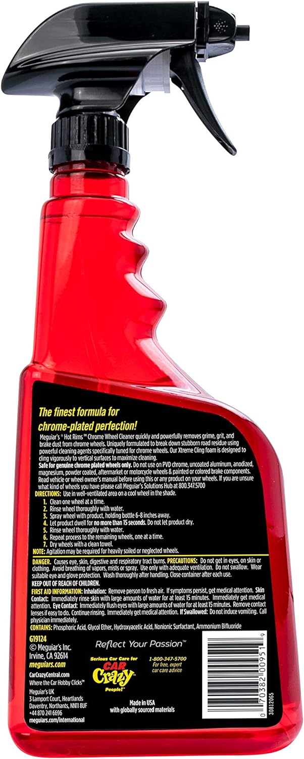 Meguiar's G19124 Hot Rims Chrome Wheel Cleaner, 24 Fluid Ounces: Automotive