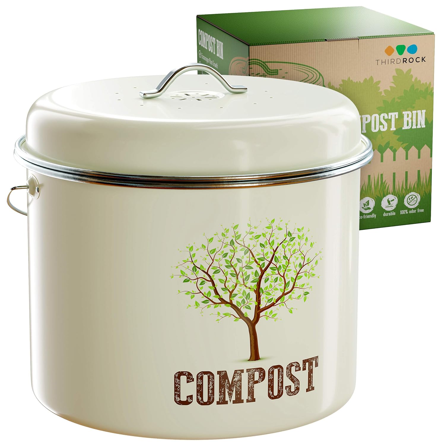 Third Rock Compost Bin for Kitchen Counter 1.3 GALLON 5 LITER