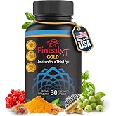 Pineal XT Gold Pineal Gland Supplement, Third Eye Awakening | Focus and Memory Supplement for Brain, 7 Powerful Ingredients Detox and Activate Your Pineal Gland, 30 Count, 1 Daily