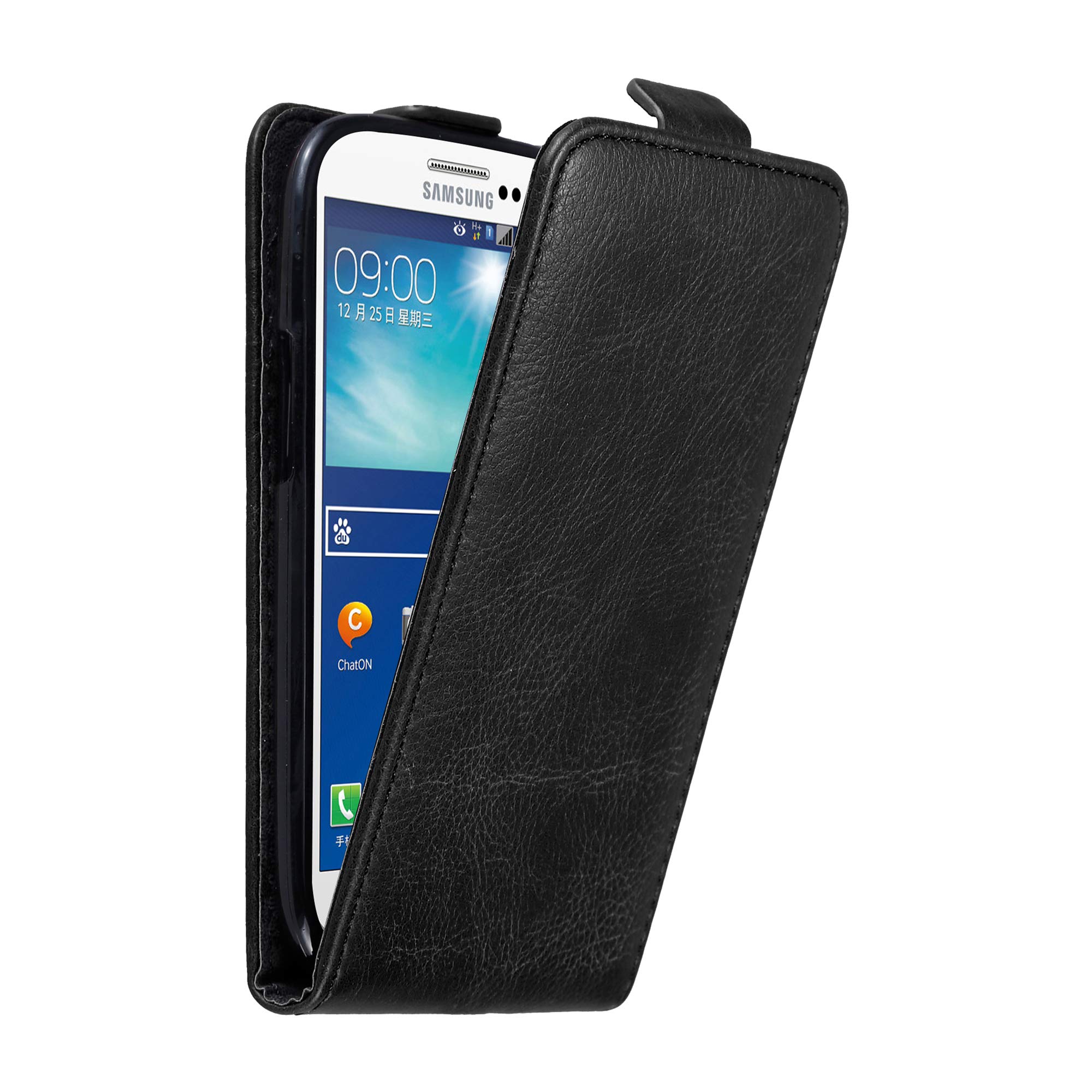 cadorabo Case works with Samsung Galaxy S3 / S3 NEO in NIGHT BLACK - Flip Style Case with Magnetic Closure - Wallet Etui Cover Pouch PU Leather Flip
