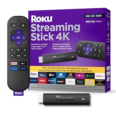 Roku Streaming Stick 4K 2022 (Official Manufacturer Product) | Streaming Device 4K/HDR/Dolby Vision with Voice Remote with TV Controls and Long-Range Wi-Fi