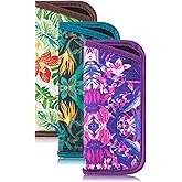 TRIUMPH VISION 3 Pack Glasses Pouch Slim - Soft Eyeglasses Bag Spectacles Sleeve Portable Cloth Eyewear Case Sunglasses Case