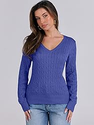 ANRABESS Womens Long Sleeve Cable Knit Sweater 2025