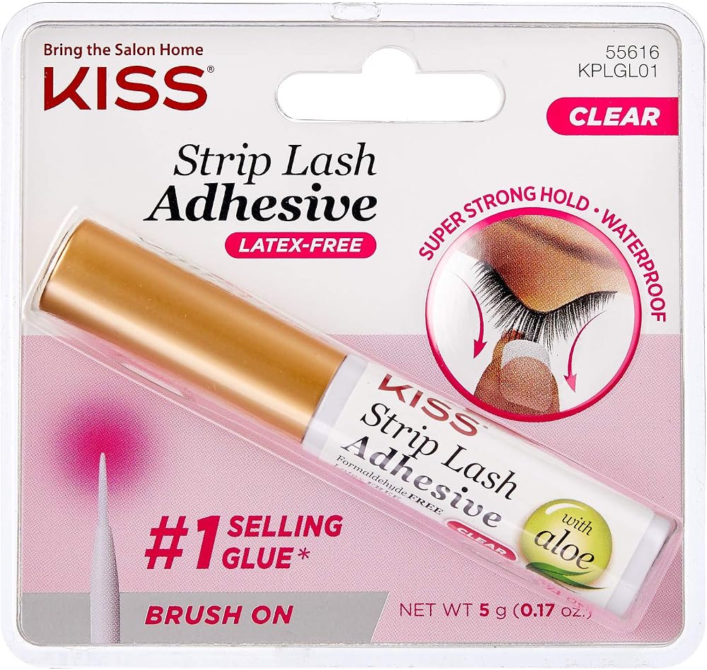 Kiss Strip Lash Adhesive Clear 3 Pack - Latex Free Aloe Infused