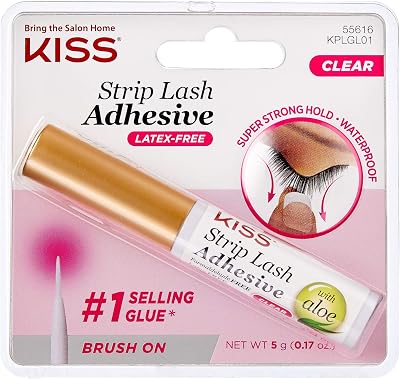 Kiss Strip Lash Adhesive Clear 3 Pack - Latex Free Aloe Infused