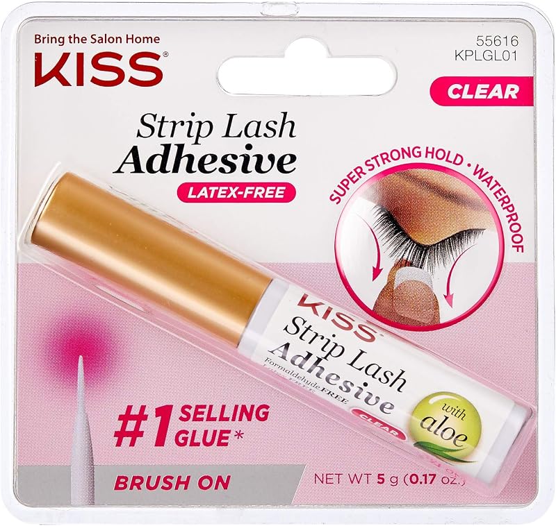 Kiss Strip Lash Adhesive Clear 3 Pack - Latex Free Aloe Infused